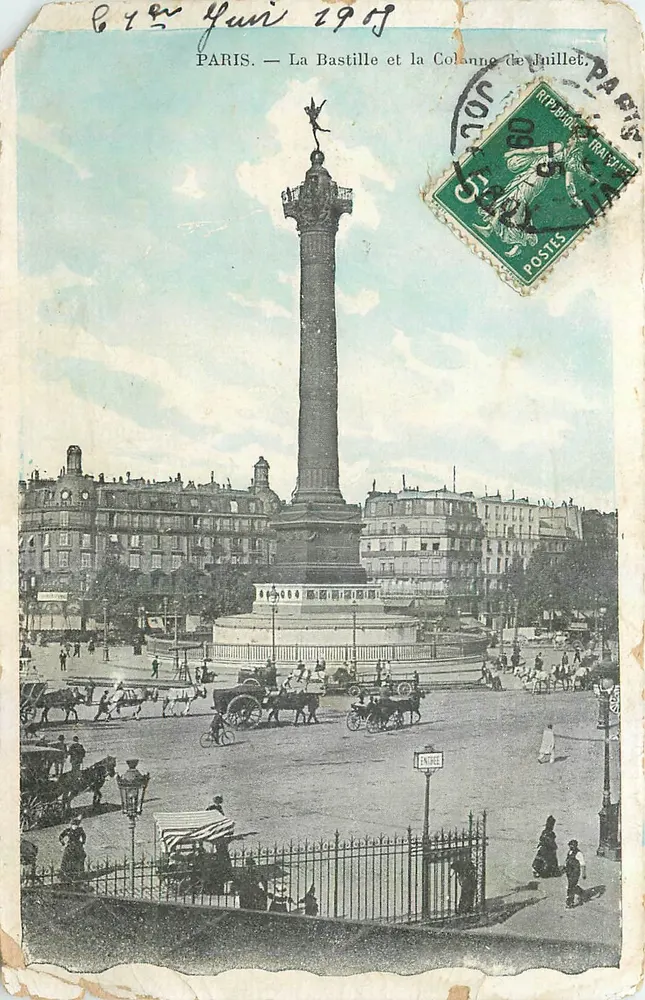 Paris — La Bastille und die Säule des Juli — Verleger unbekannt - Vorderseite