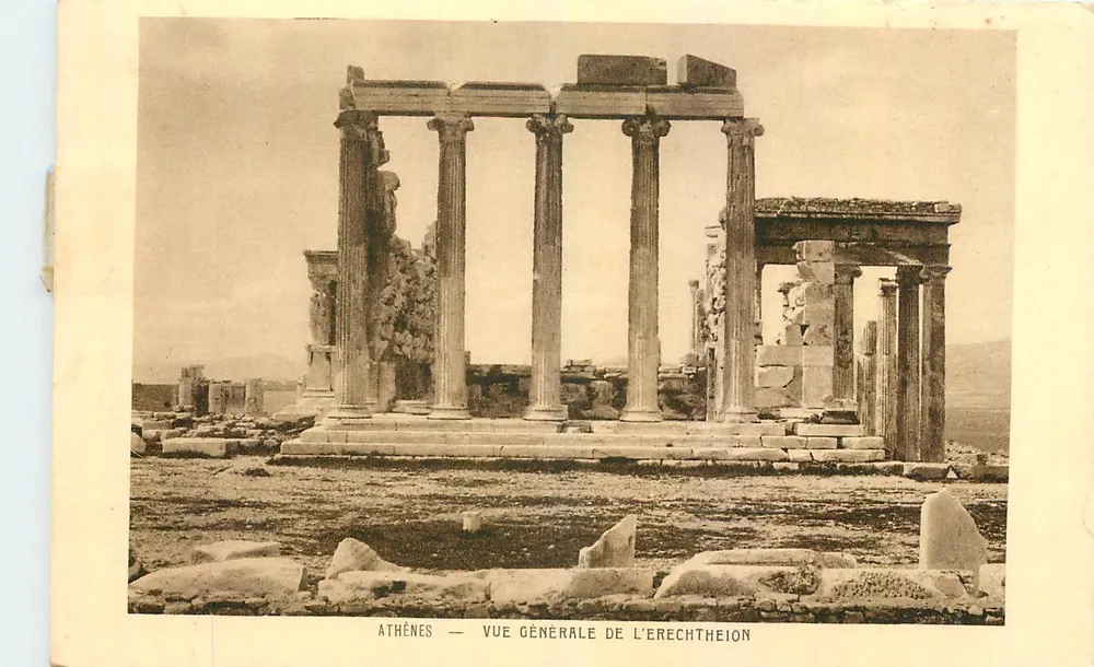 Atenas — Vista general del Érechthéion — Braun & Cie, Imp. Édit. Arch. - Anverso