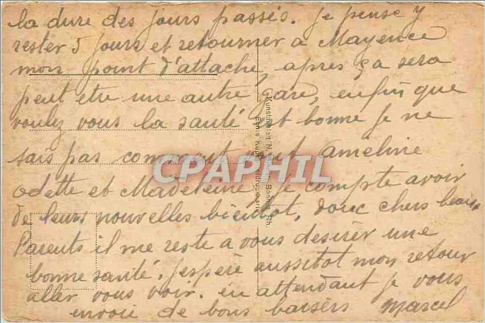बर्ग रहेइनस्टेन — राइन के किनारे पर चट्टान पर बसा किला — अज्ञात प्रकाशक - पीछे