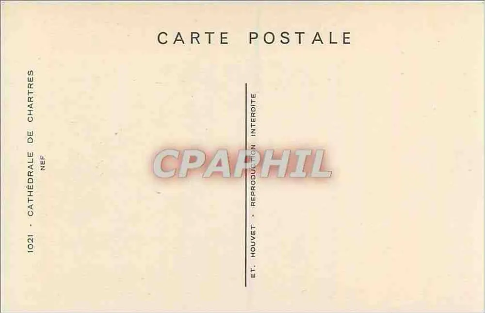 Catedral de Chartres — Interior — Editor Houvet, n° 1021 - Verso