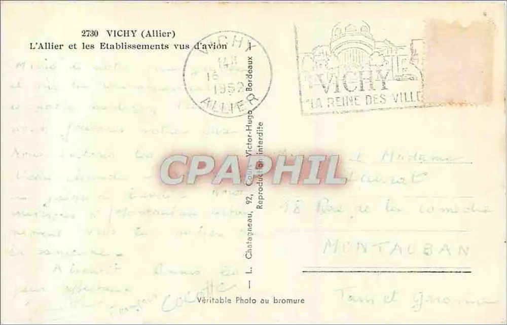 Vichy (Allier) — vue aérienne des établissements — éditeur Elcée - Verso