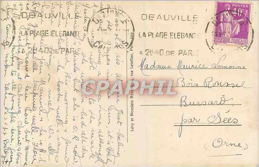 Deauville - A Praia Florida - Le Morny e Praça Morny — Graphphil - Verso