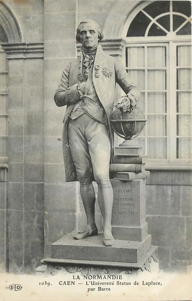 Caen — A Universidade, Estátua de Laplace, por Barre — A Normandia, n° 1039 - Frente