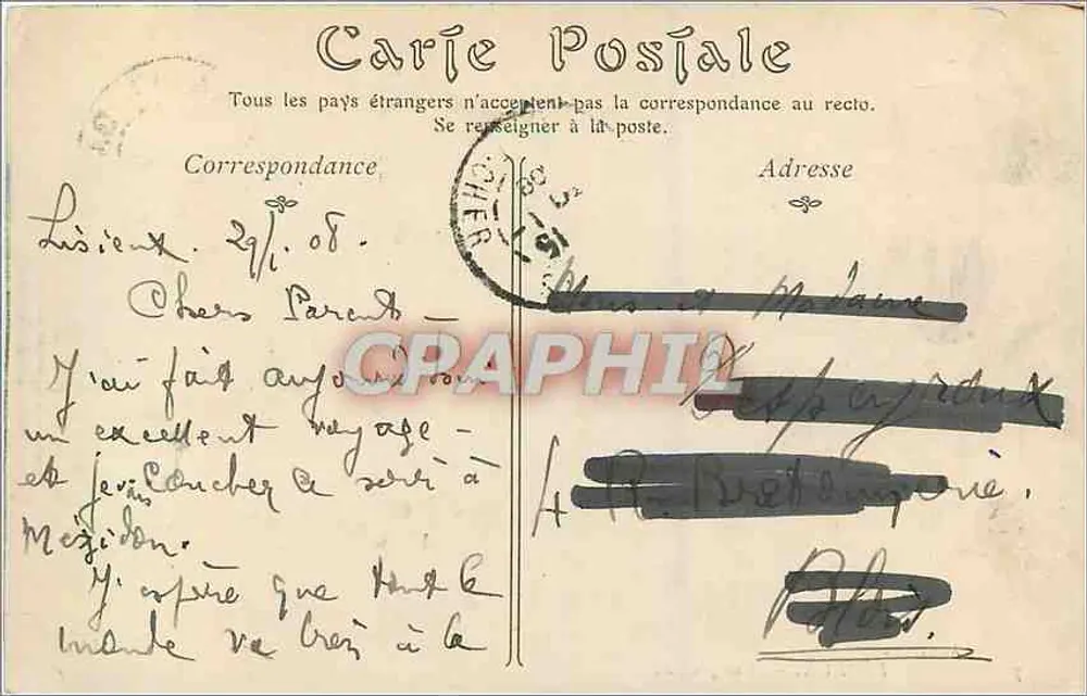 Lisieux — Vista geral — A. B. et ND Phot - Verso