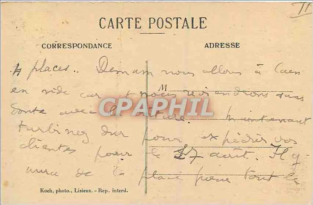 Lisieux — alte Herrenhäuser, Rue aux Fèvres, 16. Jahrhundert — Koch, Foto. Rep. interd. - Rückseite