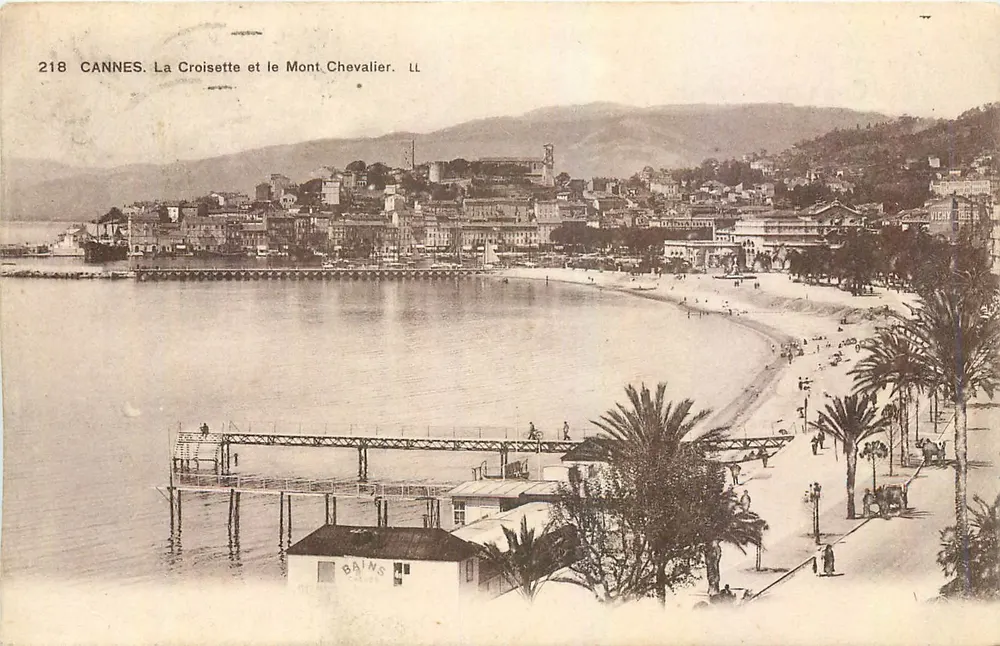 CANNES. La Croisette et le Mont Chevalier — LL, n° 218 - Recto