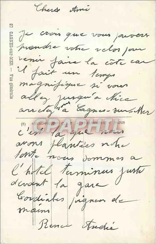 Cagnes-sur-Mer — Vista geral — Editor Bilhete postal antigo-ALPHOTO - PARIS - Verso