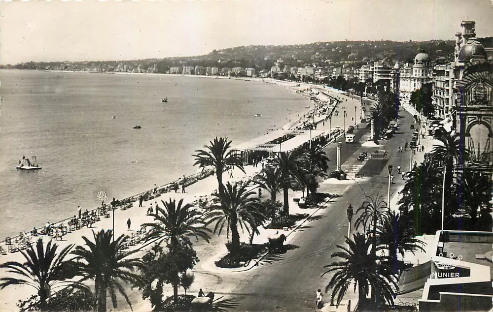 Nice — A Promenade dos Ingleses — visão da praia e do porto — Éditions d'Anunier, n°378 - Frente