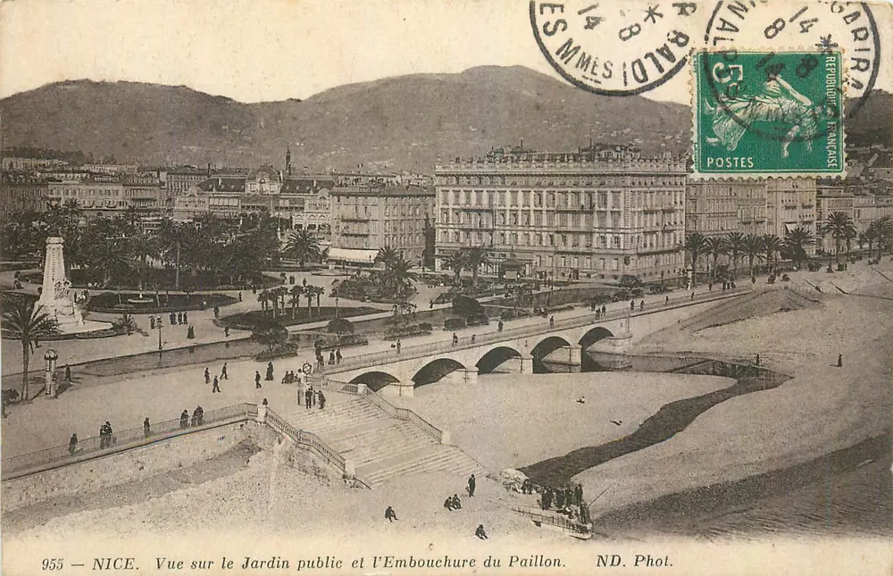 Nice — Ansicht des öffentlichen Gartens und der Mündung des Paillon — ND. Foto. — Nr. 955 - Vorderseite