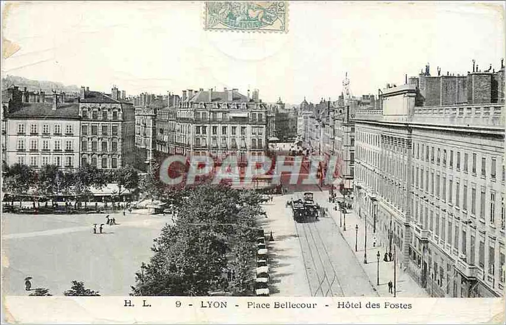 Place Bellecour - Postkantoor - Lyon - Voorkant