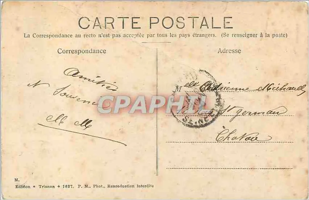 Garches - Parc de St. Cloud — Maison du Garde, ehemalige Maison du Piqueur de l'Empereur — Édition Trianon - Rückseite