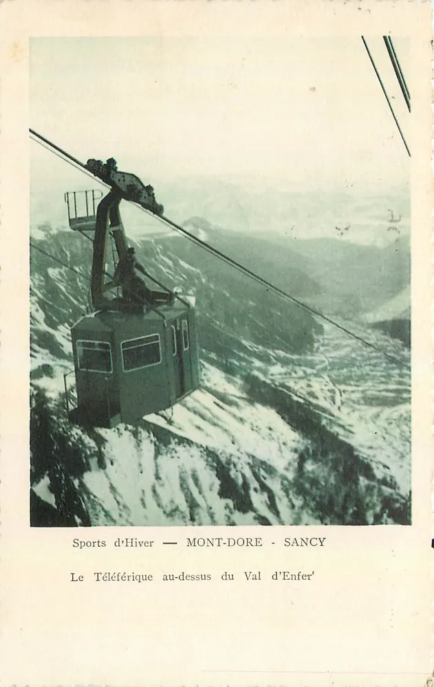 Le Téléphérique au-dessus du Val d'Enfer — Mont-Dore - Sancy - Recto