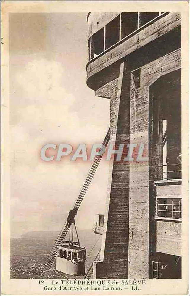 Der Seilbahn des SALÈVE — Ankunftsbahnstation und Lac Léman — L.L. - Vorderseite