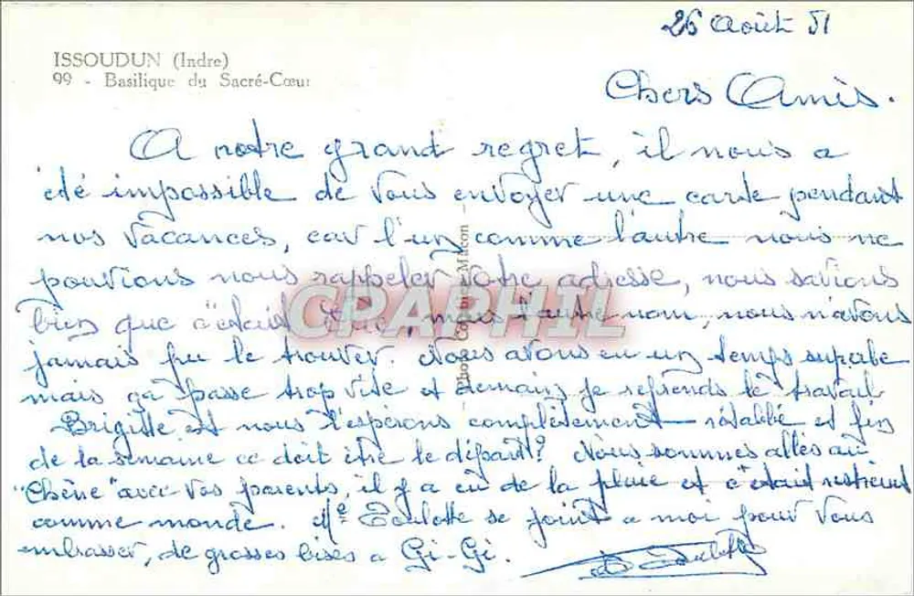 Issoudun (Indre) — Basilica of the Sacred Heart — Publisher Cim - Back