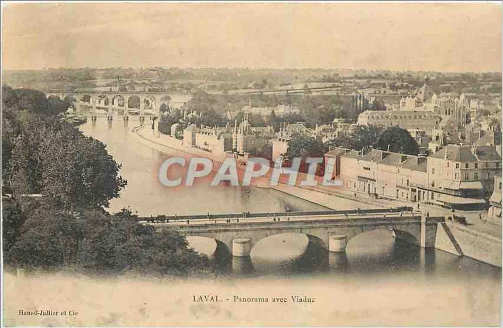 Laval - Panorama com Viaduto — Hamet-Jullier et Gie - Frente
