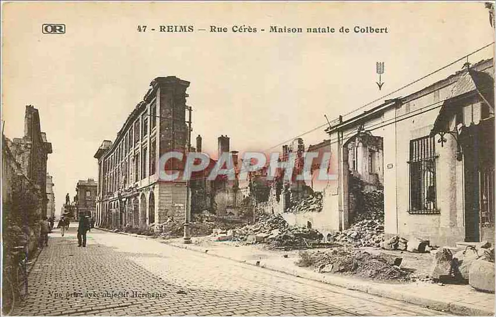 Reims - Rue Cérès - Maison natale de Colbert - Recto