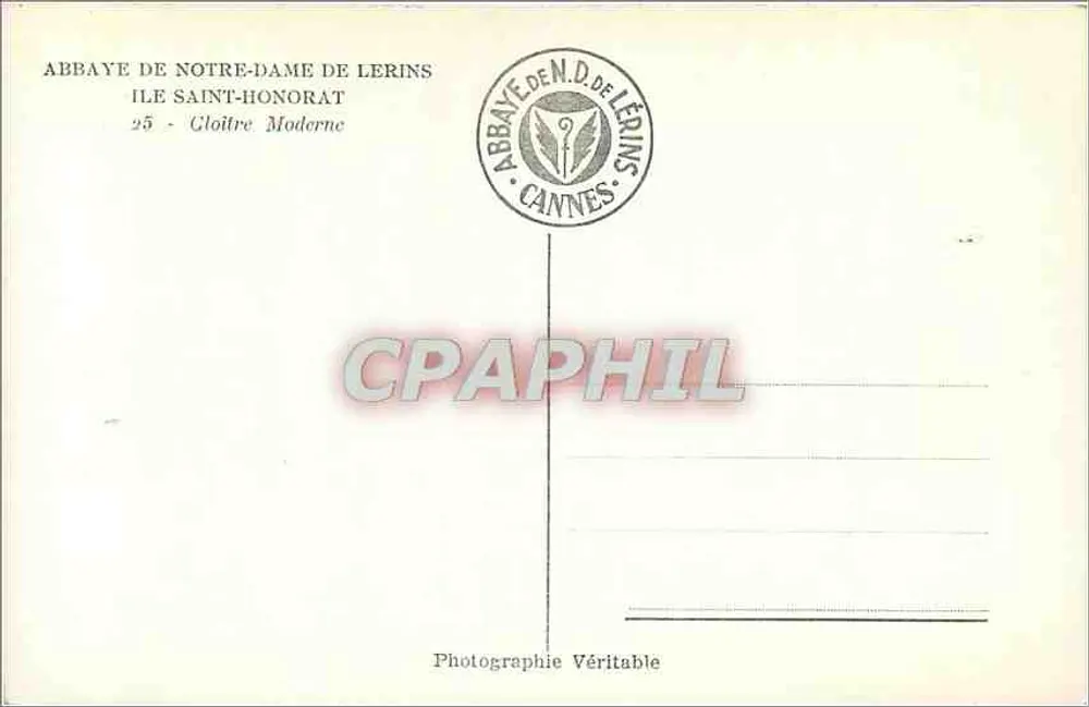 Abbaye de Notre-Dame de Lérins — Ile Saint-Honorat — Photographie Véritable — CAF - Verso