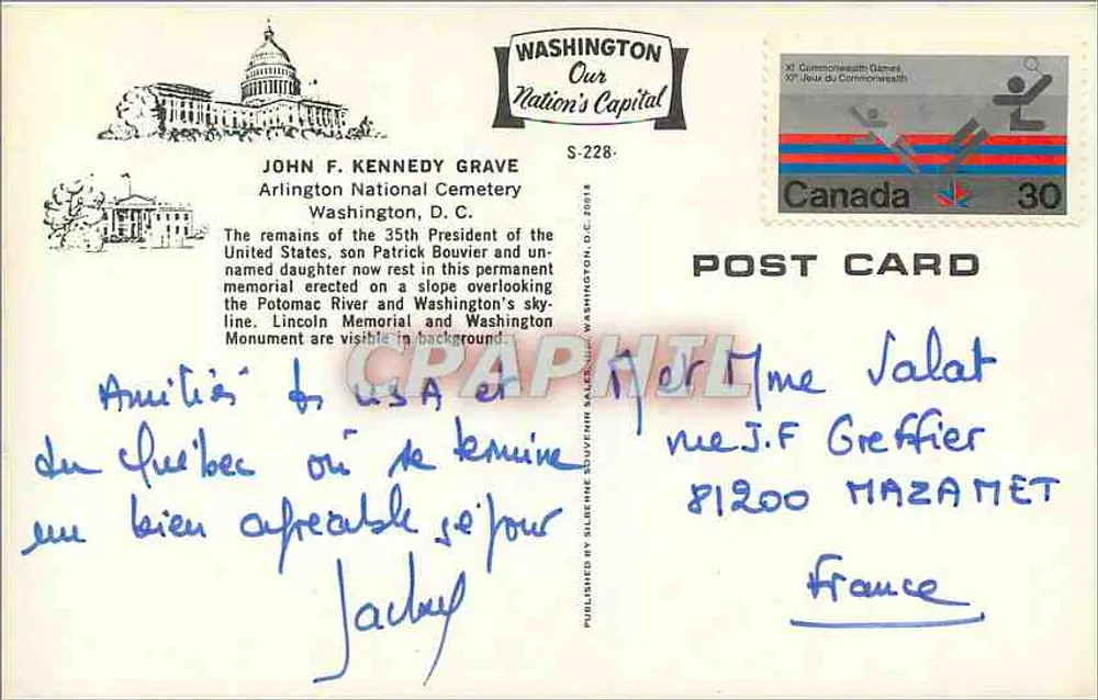 Arlington National Cemetery — Grab von John F. Kennedy - Rückseite