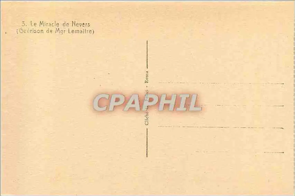 O Milagre de Nevers — Cura do Bispo Lemaitre — Gliedé-Vallici, Roma - Verso