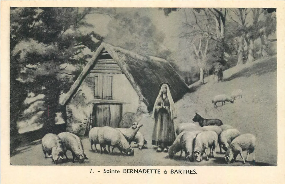 Santa Bernadette em Bartres — cena pastoril — Édition Photo Renault, Louviers - Frente