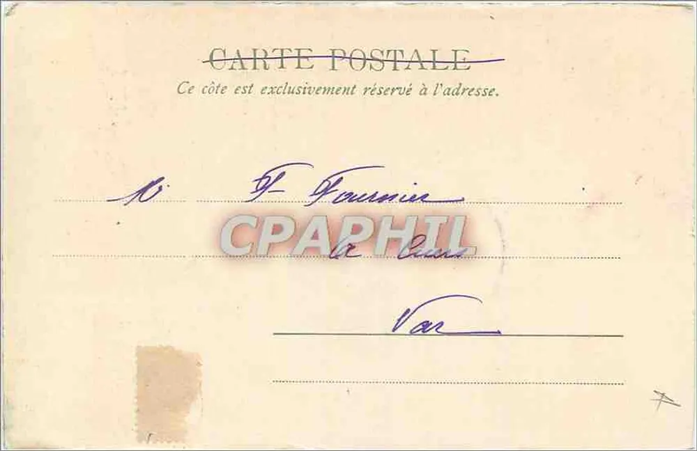 Hotel Pincé — Angers — Editor Paris, n° 2259 - Verso