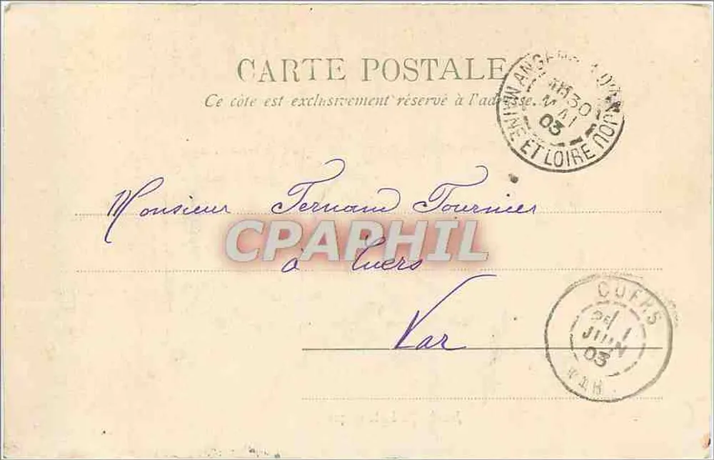 Museu Paleontológico — Angers — editor anônimo, número de série não visível - Verso
