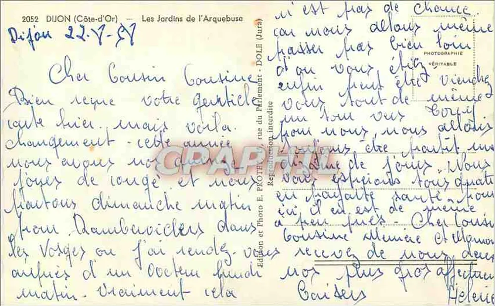 Les Jardins de l'Arquebuse — Dijon (Côte-d'Or) — Fotógrafo DOLLE - Verso
