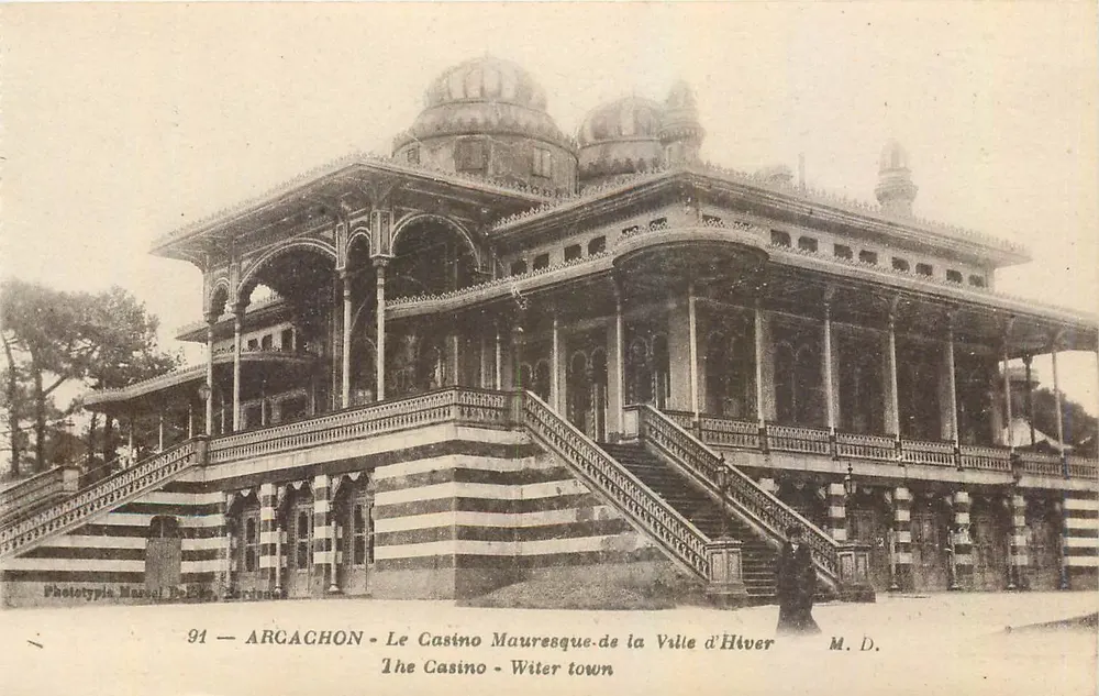 Arcachon — Le Casino Mauresque de la Ville d'Hiver — Phototypie Marcel Delpech, n°91 - Recto