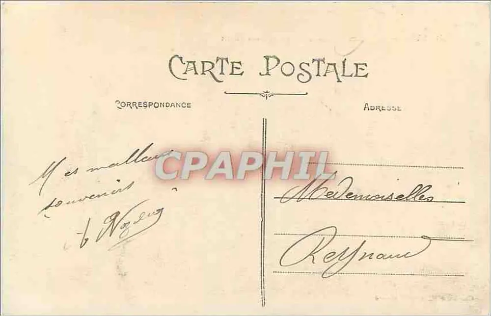 LYON — Le Coteau de Fourvière vu du Pont Tilsitt — Carlier édit. modèle dépôt - Verso