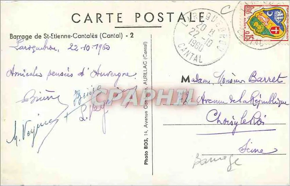 Barragem de St-Etienne-Cantalès — Cantal — Foto BOS, n°2 - Verso