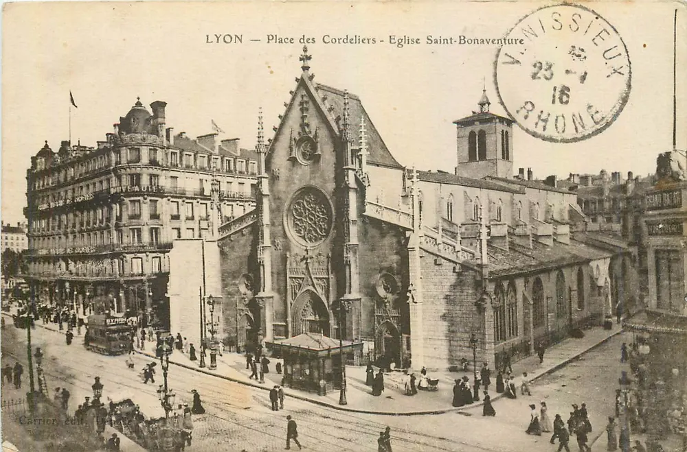 LYON — Place des Cordeliers — Kirche Saint-Bonaventure — Verlag Carrier, n° 201 - Vorderseite