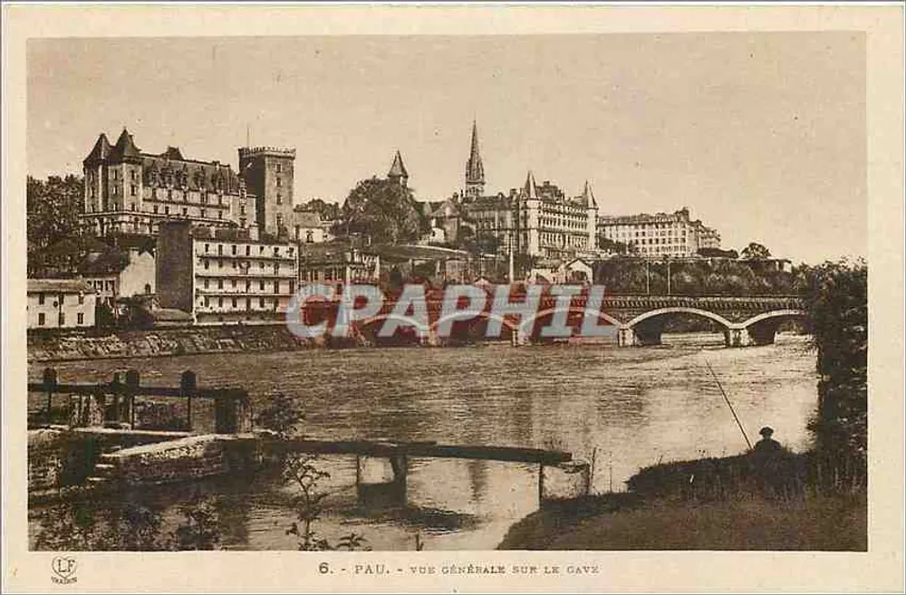 Pau — Vista geral sobre o Gave — Editor Larbouche Frères, Toulouse - Frente