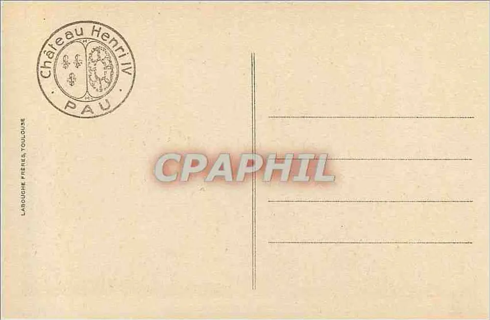 Pau — Vista geral sobre o Gave — Editor Larbouche Frères, Toulouse - Verso