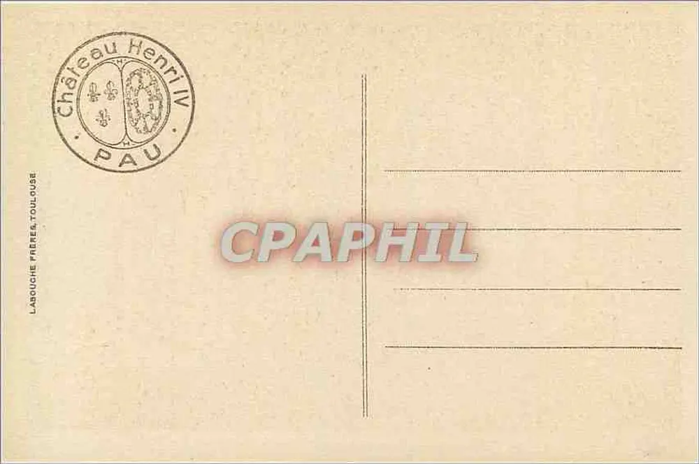 Pau - Château Henri IV - Salon d'attente — Labouche Frères, Toulouse, n°85 - Verso