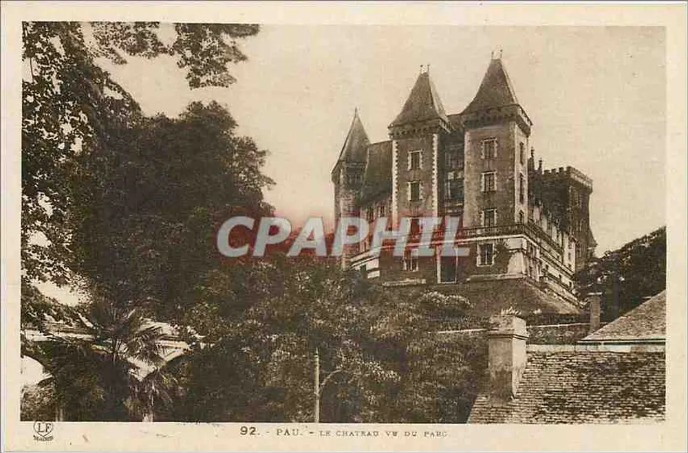 Pau - O Castelo visto do parque — editor LP, n° 92 - Frente