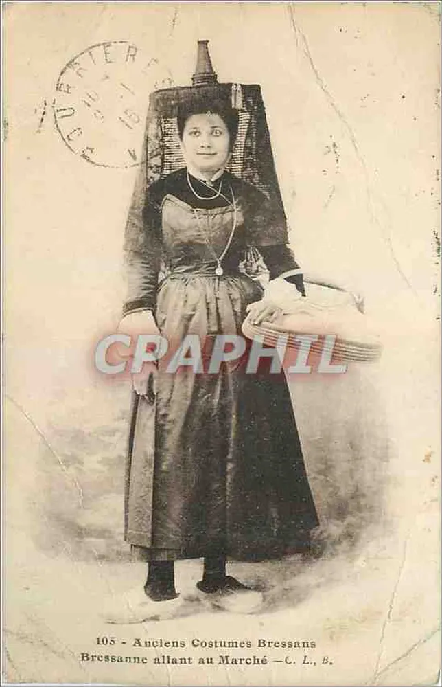Bressanne indo ao Mercado — Velhos Trajes Bressans — C. L. B. — n°105 - Frente