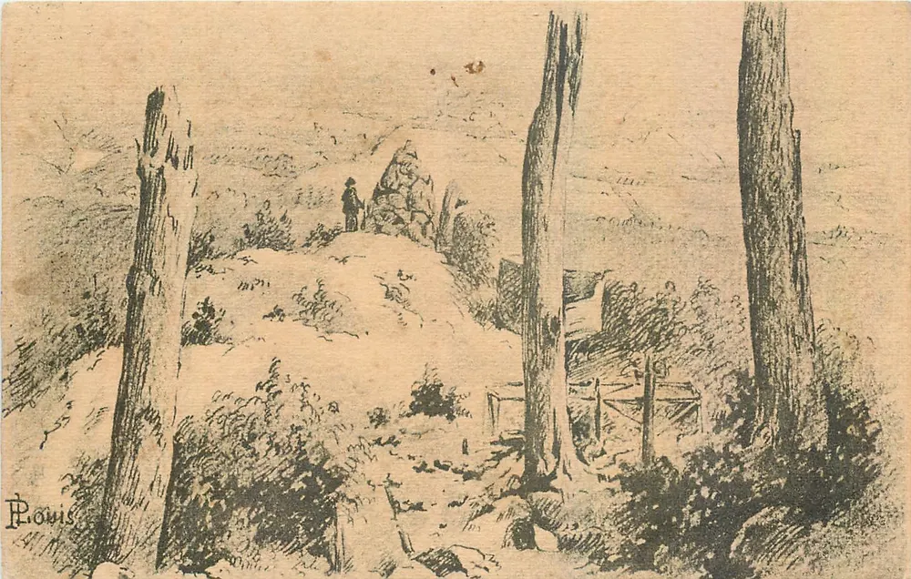 Vue de la Route des Vosges — dessin signé P. Louis — éditeur Hartmannsweilerkoff - Recto