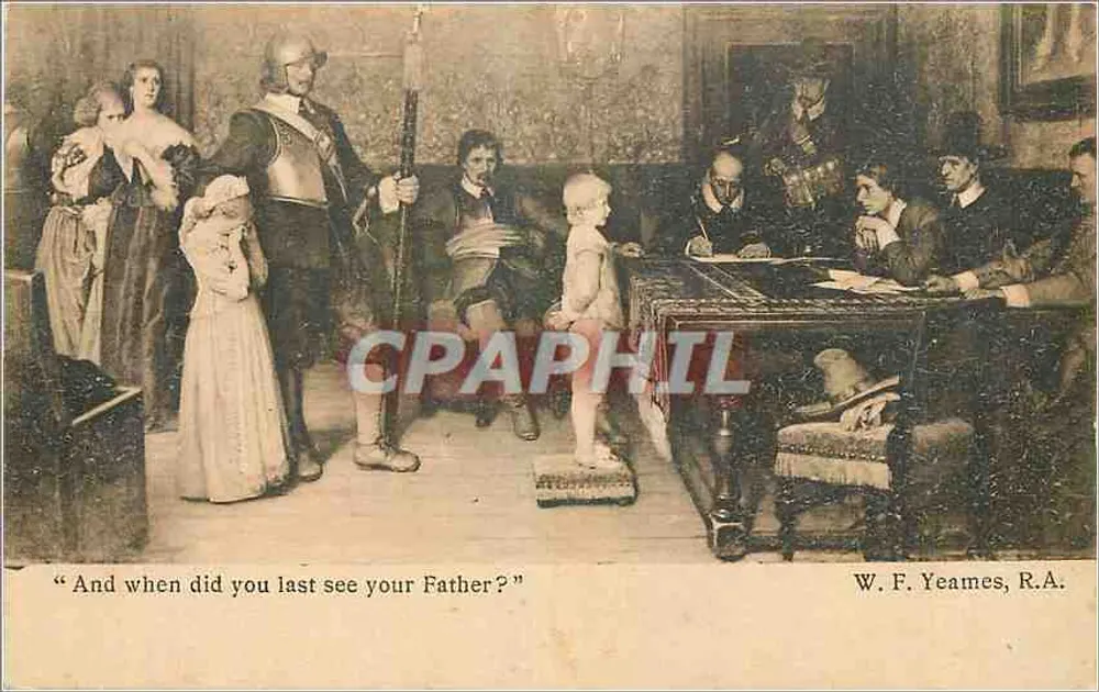 Scène historique — 'And when did you last see your Father?' — W.F. Yeames, R.A. - Recto