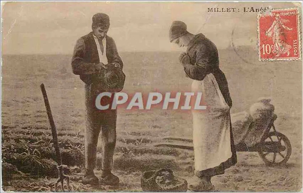 Mulheres e homem trabalhando em um campo — Millet : O Anjo — editor Millet - Frente