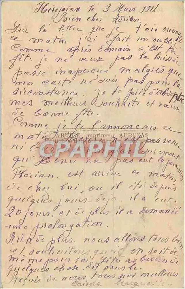 Fiori e ritratto — poema e lettera — A.A. n° 2108 - Verso