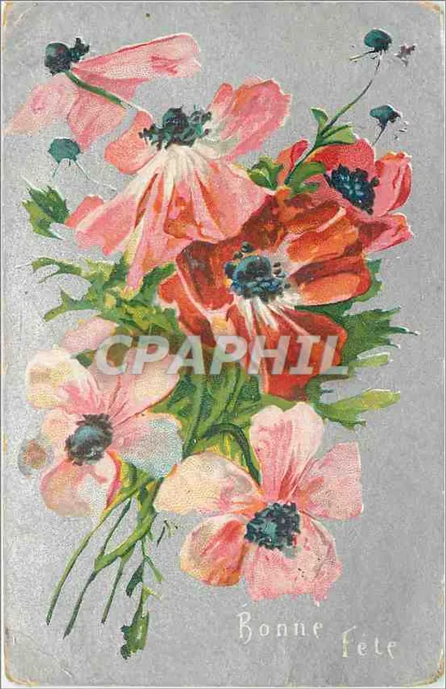 Bouquet bloemen — Gelukkig verjaardag — uitgever onbekend - Voorkant