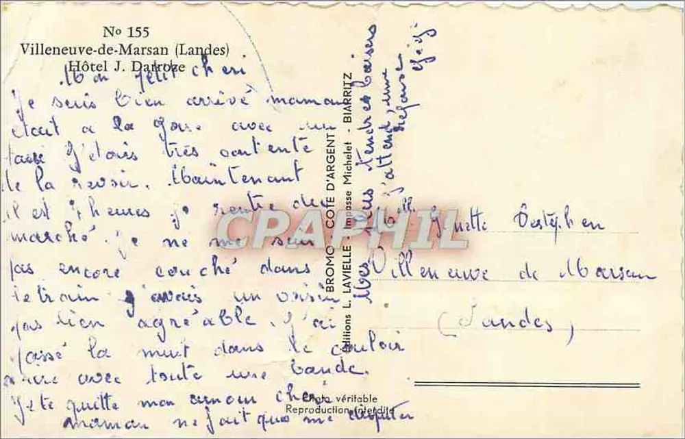 Hotel de Voyageur — Hotel-Restaurant Jean Darroze — Villeneuve-de-Marsan (Landes) - Rückseite
