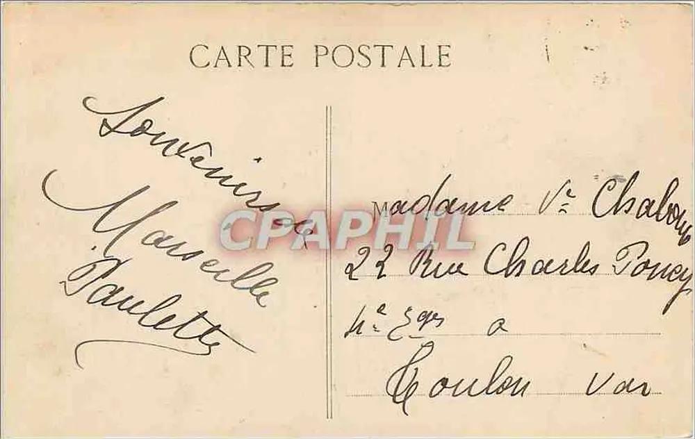 MARSEILLE — Vue Générale vers la Joliètette — ZZ - Verso