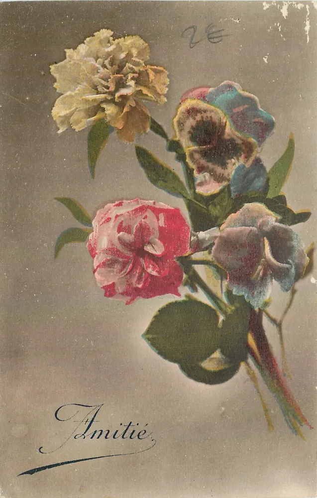 Bouquet de fleurs — Amitié — Série 46, Édition Française - Frente
