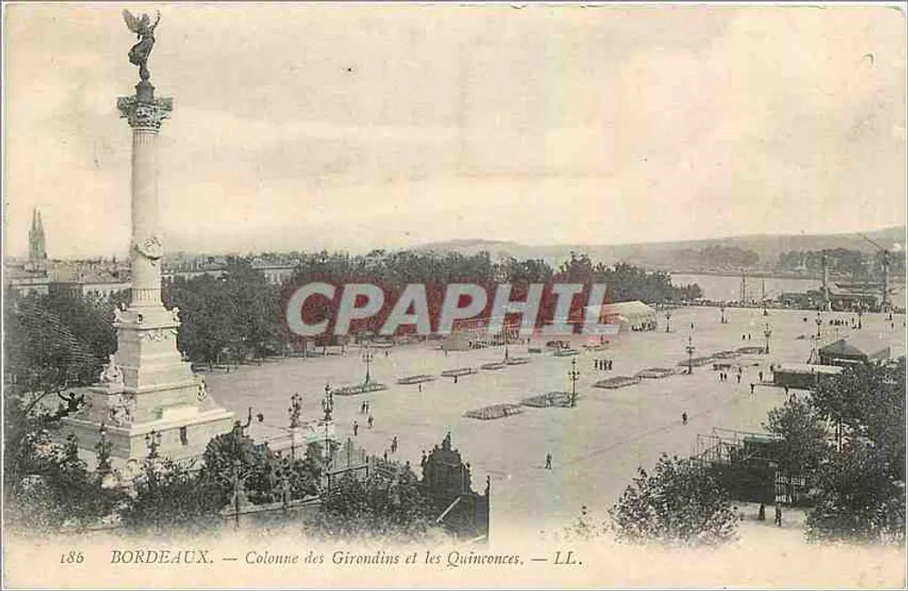 Bordeaux — Säule der Girondinen und die Quinconces — LL. — 1886 - Vorderseite