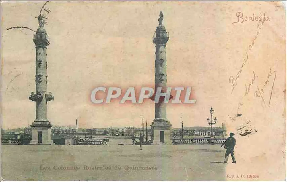 Colunas Rostrais de Quinconces — Bordeaux — R. & J. D. 10469 - Frente