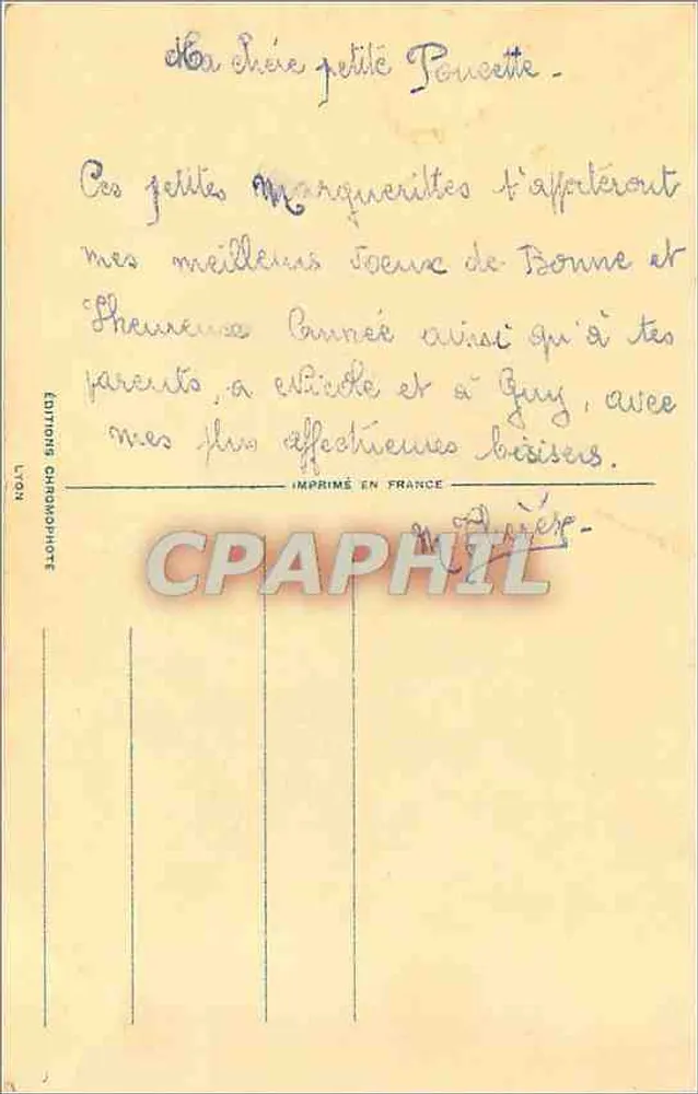 Arranjo de margaridas — Éditions Chromophote, n° L724 - Verso