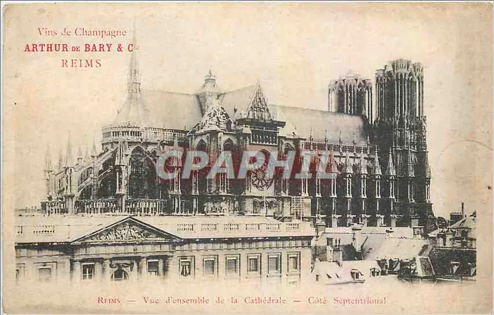 Reims — Übersicht der Kathedrale — Nordseite — Arthur de Bary & Cie - Vorderseite