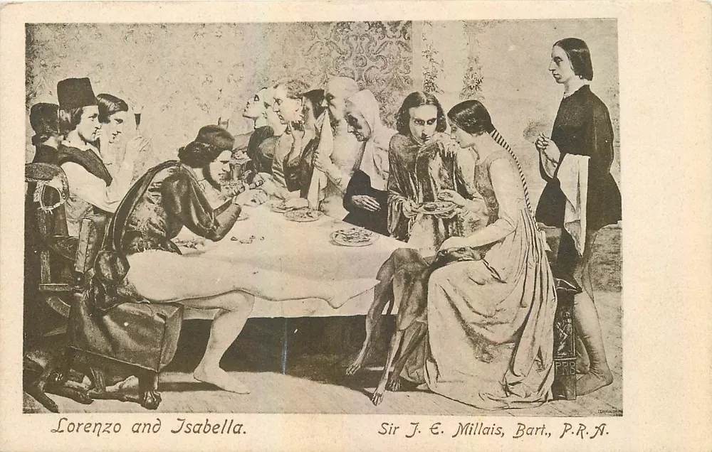 Lorenzo e Isabella — reprodução de uma pintura de Sir J. E. Millais, Bart., P.R.A. - Frente