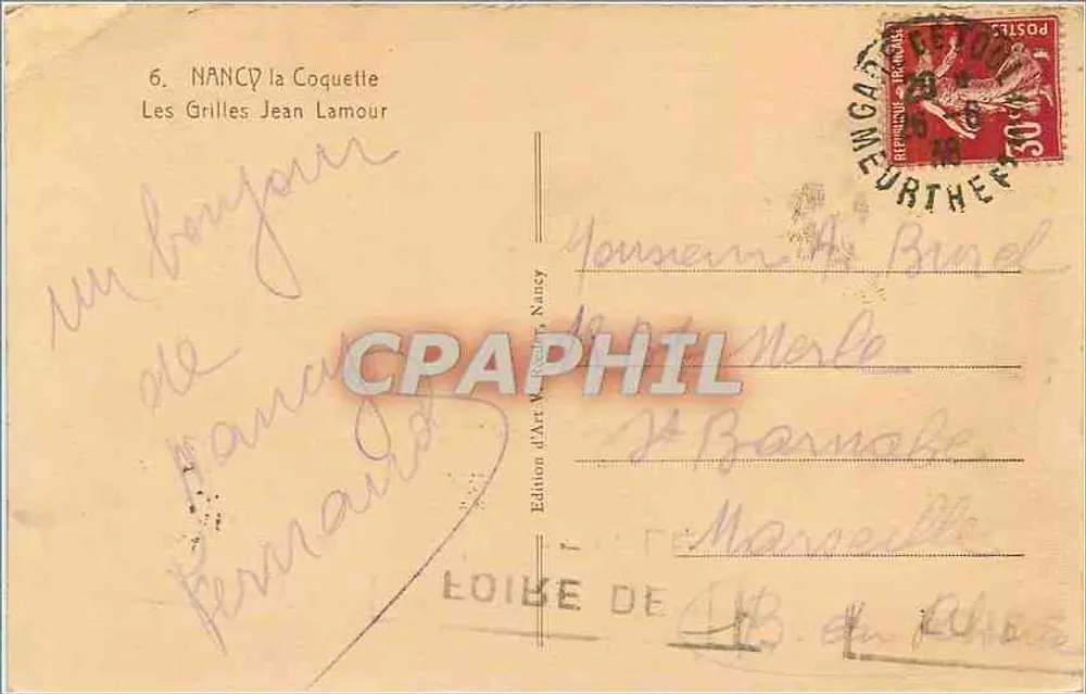 NANCY - Le Grilles Jean Lamour - Achterkant